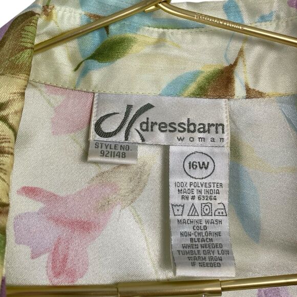 Dress Barn Womens Yellow Floral Cover Up Suit Jacket Size 16W 497 - Picture 3 of 12